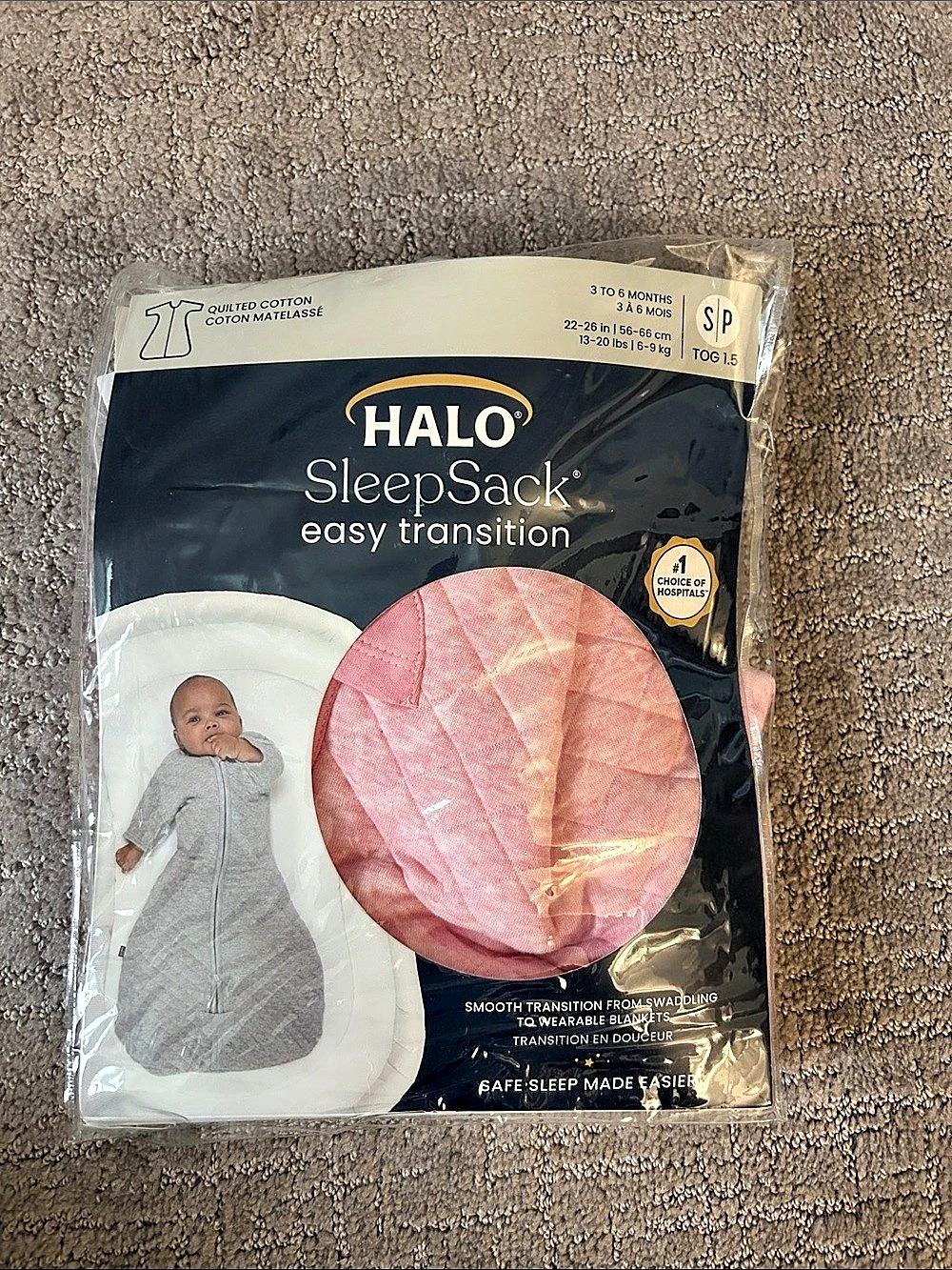 HALO SleepSack easy transition Baby 3-6 Months Pink NWT